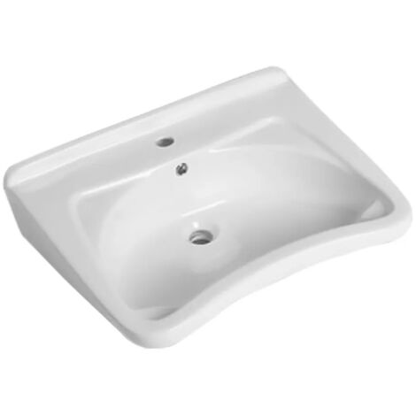 Lavabo sospeso 65 cm per disabili con fissaggio senza staffe