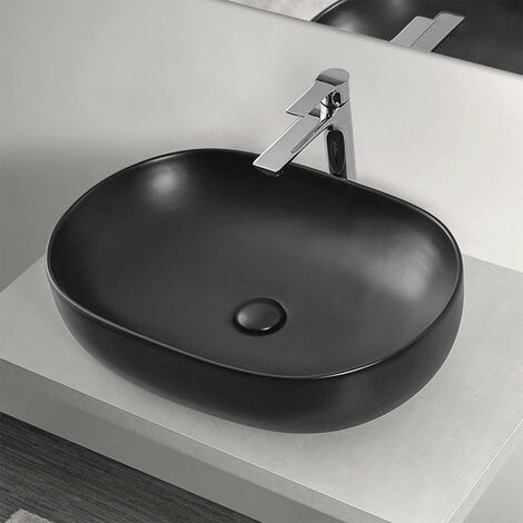 Piletta di scarico click clack tappo in ceramica e troppo pieno per lavabo