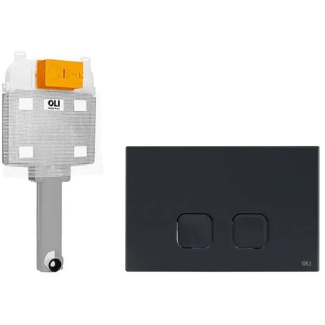 Cassetta da incasso OLI74 Plus doppio scarico con placca nera opaca soft touch