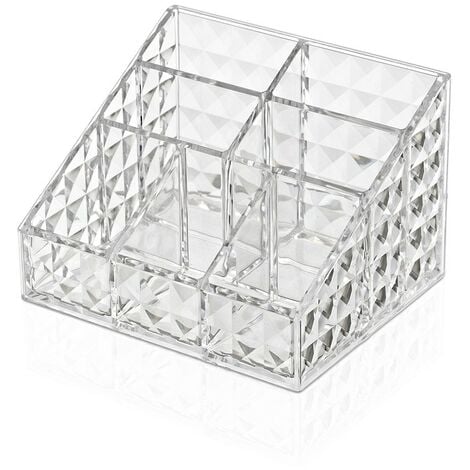 Porta trucchi organizer in plastica trasparente con 7 scomparti