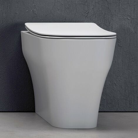 Wc filo muro rimless con scarico traslato Olympia serie Synthesis bianco  lucido