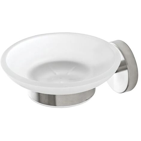 Portasapone a muro in vetro e acciaio inox satinato Galassia