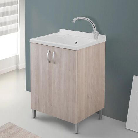 Mobile lavanderia da interno 60 cm olmo con strofinatoio incluso (1/5)