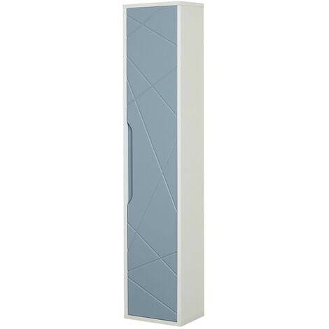 Colonna sospesa da bagno 30x150 azzurro polvere con ripiani Furore