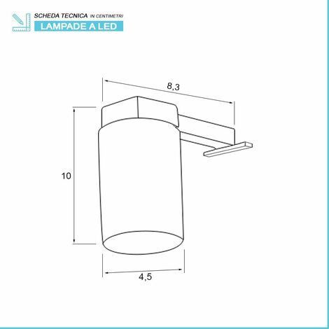 Lampada applique LED per specchio bagno acciaio cromo e vetro