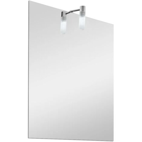 Specchio da bagno 50x70 cm reversibile con luce LED naturale in vetro