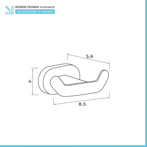 Appendino bagno 2 ganci da parete Gedy serie Bernina in acciaio inox