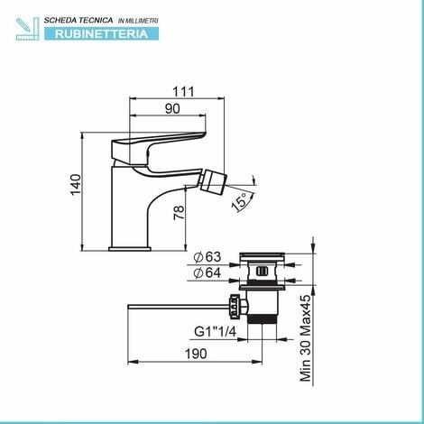 Set miscelatori lavabo e bidet cromati Artis Punta+ piletta