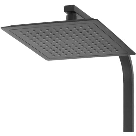 Colonna doccia nero opaco H 105 regolabile completa di soffione quadrato e doccetta