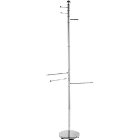 Piantana porta Asciugamani o Accappatoio Feridras 6 bracci 177cm Bianco e Cromo - Colorazione: Cromo