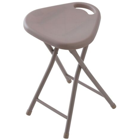 Sgabello arredo bagno pieghevole colore tortora Feridras 868006  Tortora