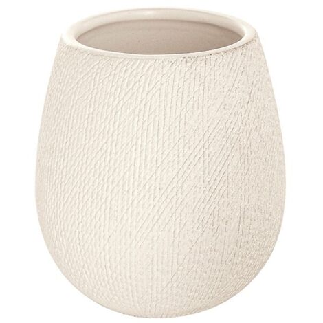 Portaspazzolino in Ceramica Bianco da Appoggio con Gusto Etnico Safari (1/2)