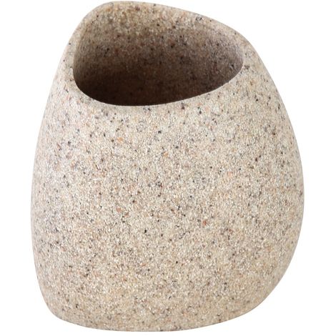 Portaspazzolino Da Appoggio In Poliresina Sabbia Effetto Pietra Stone