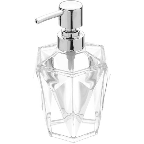 Dispenser Sapone Bianco Trasparente Forma a Diamante (1/4)