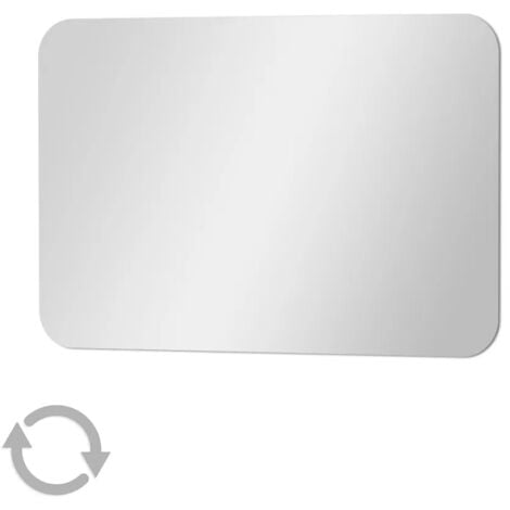 Specchio bagno 60x90 cm con angoli stondati e installazione reversibile
