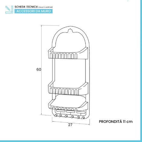 THINFAR Scaffale sopra WC con 3 Ripiani, Scaffale per Bagno, Mensole da
