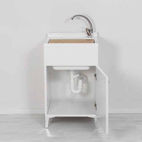 Mobile Lavabo Lavapanni Negrari Magica – Blanc – 60x50 H85 Cm – Bois Et Plastique