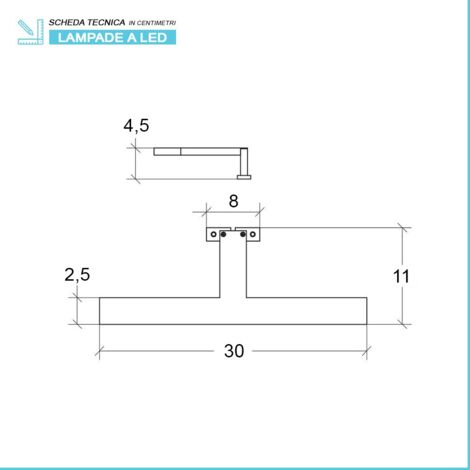 Applique LED per specchio 30 cm luce naturale e doppia installazione