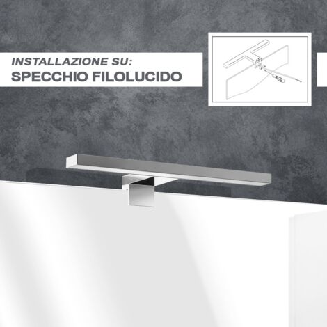 Applique LED per specchio 30 cm luce naturale e doppia installazione