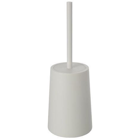 Porta scopino wc da appoggio in plastica bianca dal design tondo