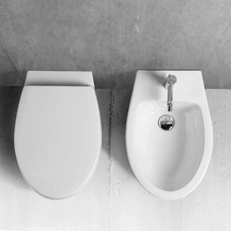 Copriwater Idrotop Per SIMAS LFT-Spazio: Termoindurente Bianco Con Cerniera Inox Soft Close O Normale