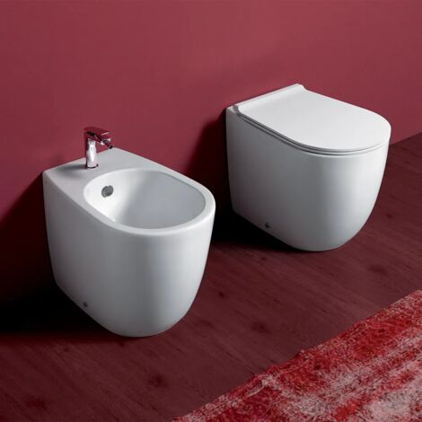 Copriwater Simas Arcade Bianco Con Cerniera Cromata – Sedile WC In Legno Resinato Made In Italy - 2