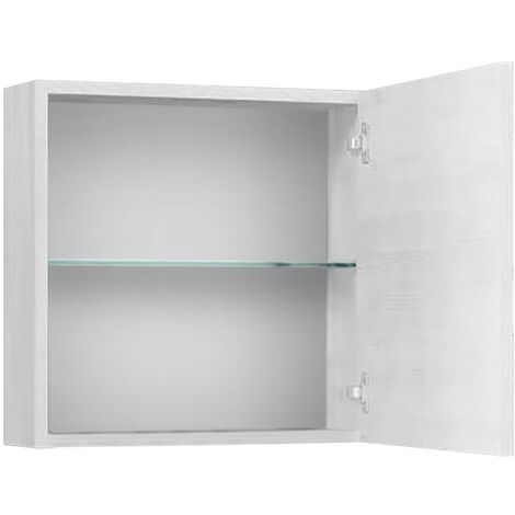 Pensile bagno 45 cm rovere bianco anta reversibile