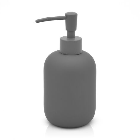 Dispenser sapone liquido d'appoggio grigio scuro in ceramica soft
