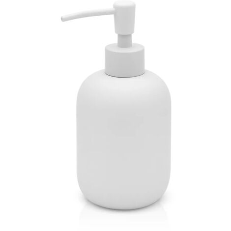 MSV Dispenser Sapone Poliresina Zen Grigio – Capacità 0,25 Litri, Dimensioni 13,5x8x18 Cm, Design Coordinato
