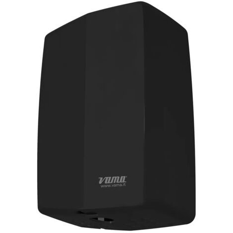 Asciugamani elettrico nero con fotocellula risparmio energetico 1000 W
