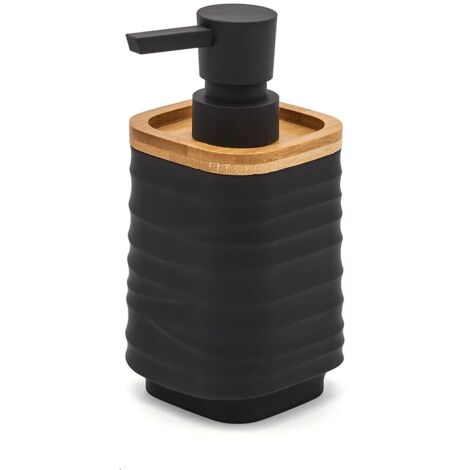 Dispenser sapone da appoggio nero in abs e bambù Wave (1/5)