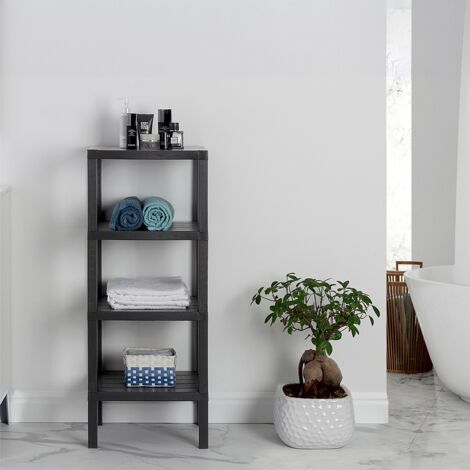Set Scaffale Bagno Senza Fori In Acciaio Inox Nero, 2 Ripiani + 3 Erogatori 500ml, Imbuto Ed Etichette, Porta Shampoo E Sapone - 3