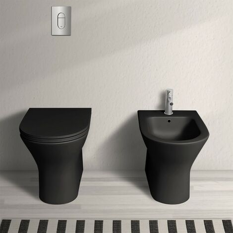 Sanitari filo muro nero opaco con sedile slim softclose Feeling