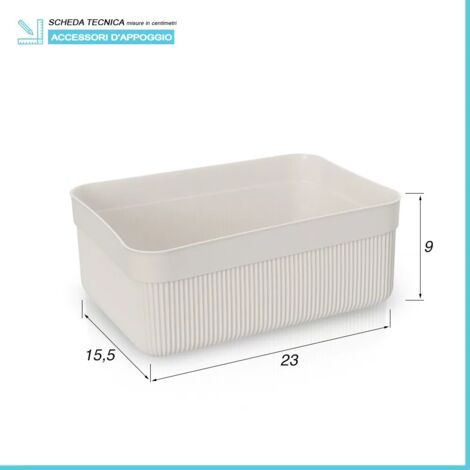 Cestino Da Bagno Rettangolare 14x11x5cm - Bianco, Linea Hotel - Foto 3