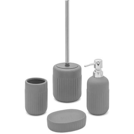 Set completo accessori bagno grigio in ceramica Cup