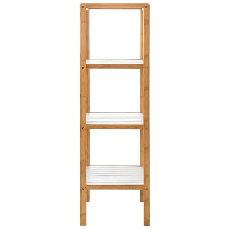 CASARIA Scaffale per Bagno in bambù 4 Ripiani Cucina scarpiera salvaspazio  scaffali a Colonna mobili Bagno in Legno