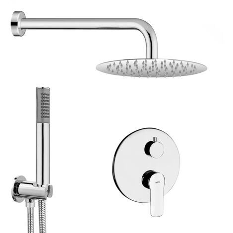Set doccia incasso completo con soffione 20 inox e kit doccia  Punta+