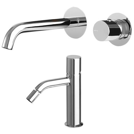Set miscelatori lavabo da parete e bidet cromato lucido Gemma (1/5)