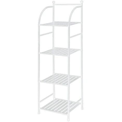 Scaffale bagno H 116 in metallo design bianco con quattro ripiani
