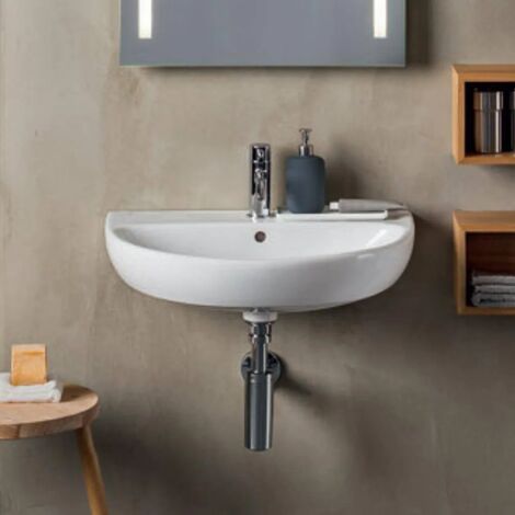 Lavabo sospeso Geberit 55 cm in ceramica bianco Selnova (1/5)