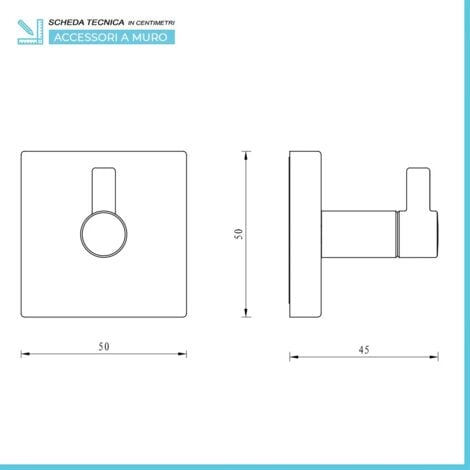 Set accessori a muro 5 pezzi in acciaio cromato e viti incluse  Easy