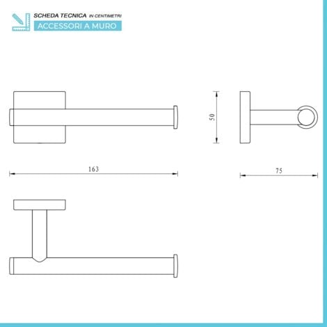 Set accessori a muro 5 pezzi in acciaio cromato e viti incluse  Easy