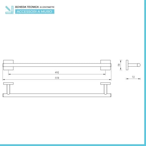 Set accessori a muro 5 pezzi in acciaio cromato e viti incluse  Easy