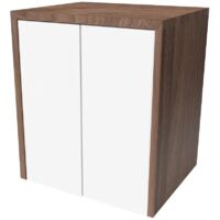 Mobile coprilavatrice con ante 79x91 cm effetto legno e bianco Wanda