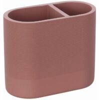 Bicchiere porta spazzolini in poliresina terracotta Marica