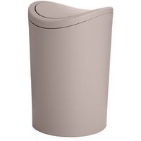 Cestino rifiuti bagno in polipropilene tortora 6 lt con coperchio basculante