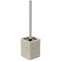 Scopino bagno da appoggio beige in resina effetto pietra