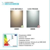 Lampada Led Per Specchio Colore Nero Opaco 30 cm in ABS