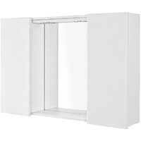Specchio contenitore LED 91x61 cm bianco lucido con pensili laterali Desya