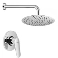 Set doccia cromato Nobili Hof completo di soffione tondo 25 cm e miscelatore incasso